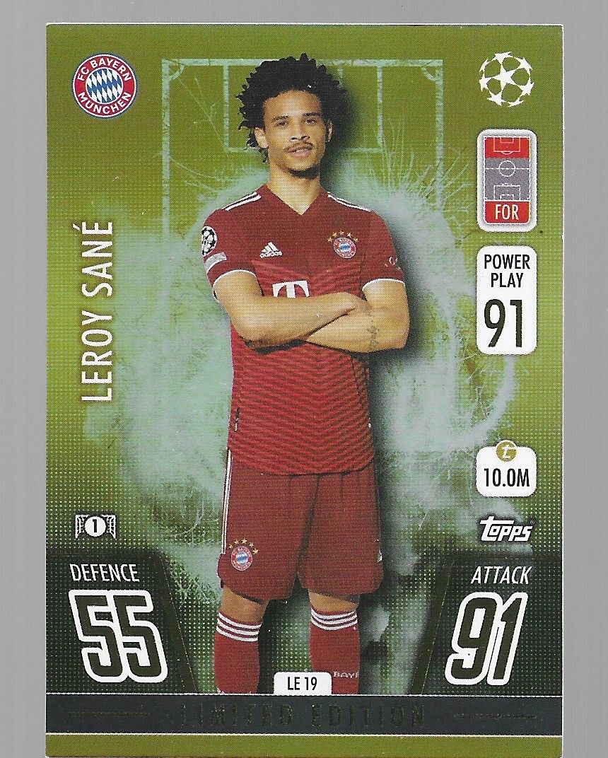 Jalkapallo Topps Match Attax Limited Edition Leroy Same.