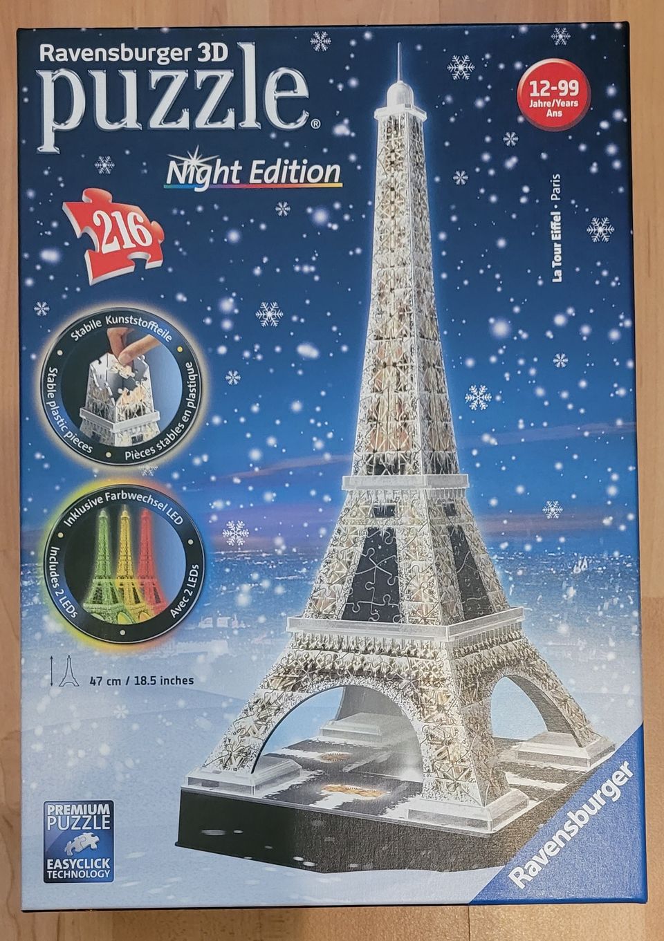 3D PALAPELI: Eiffel -torni valoilla (216 palaa)