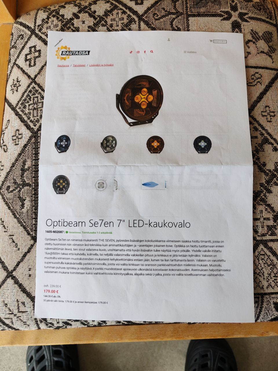 Obtibeam Se7en 7" led kaukovalo