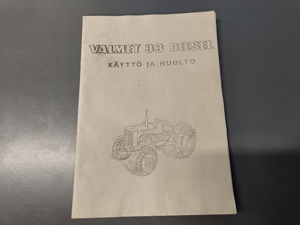 Valmet 33 diesel traktorin ohjekirja