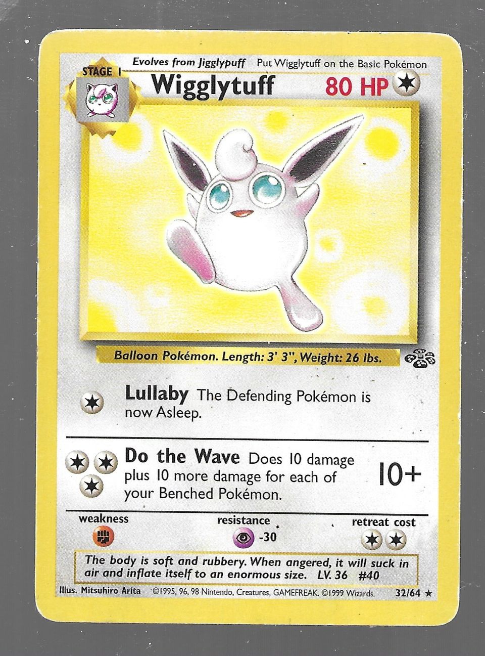 Pokemon Wigglytuff 32/64 1999