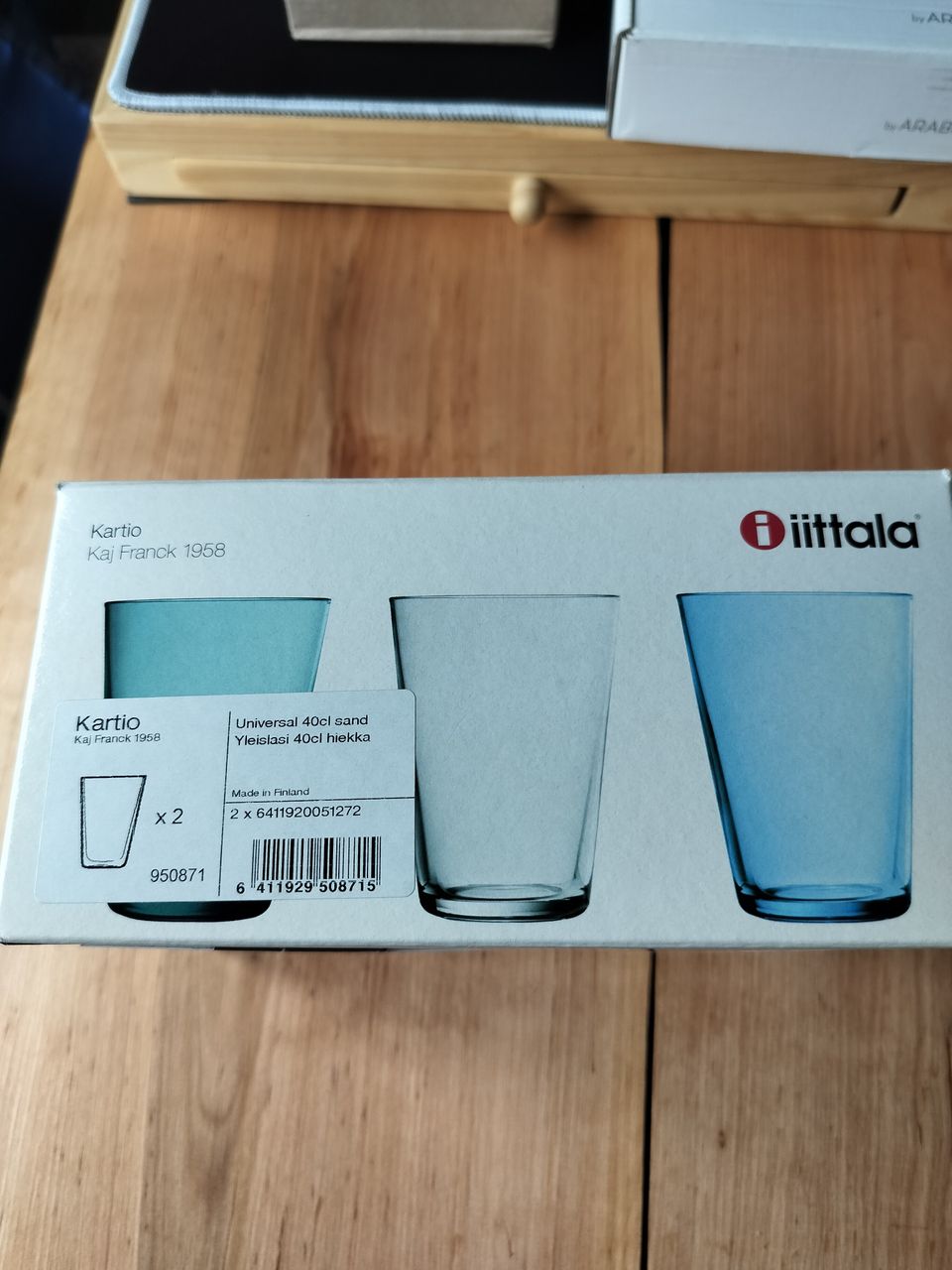 Uudet Iittala Kartio hiekka 40cl isot lasit 2 kpl