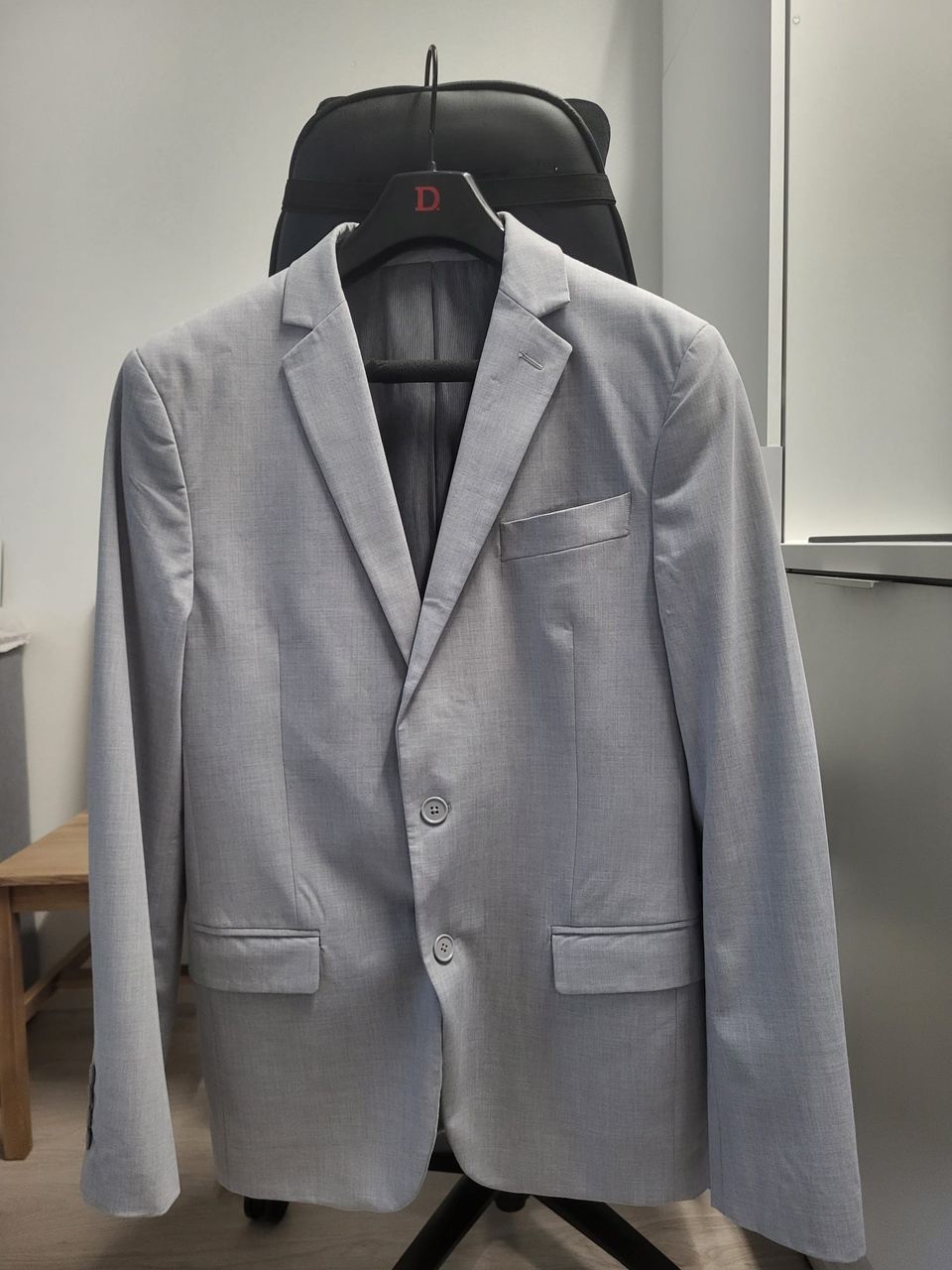 Dressmann Grey wool stretch suit, slim fit