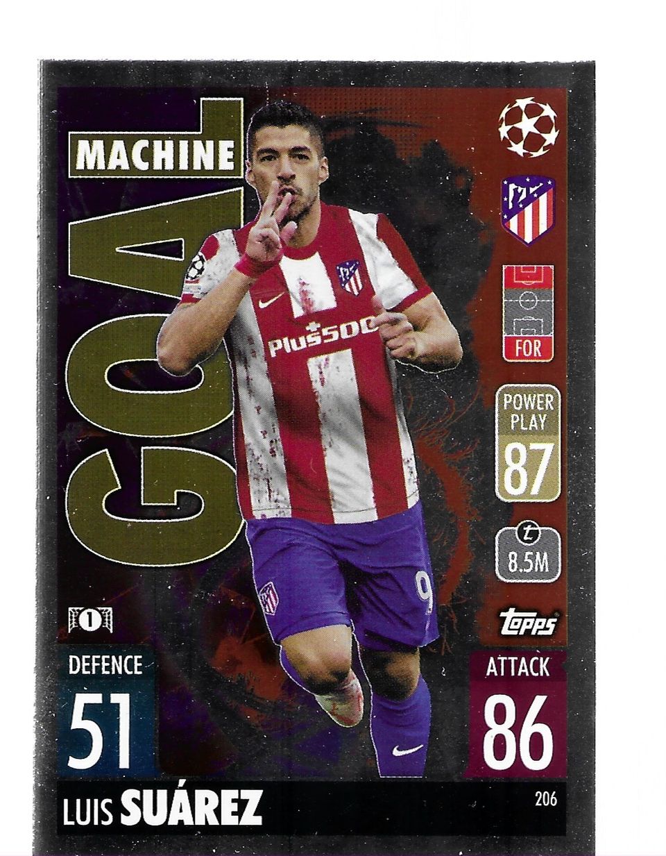 Jalkapallo Luis Suarez Topps Match Attax. Holo.