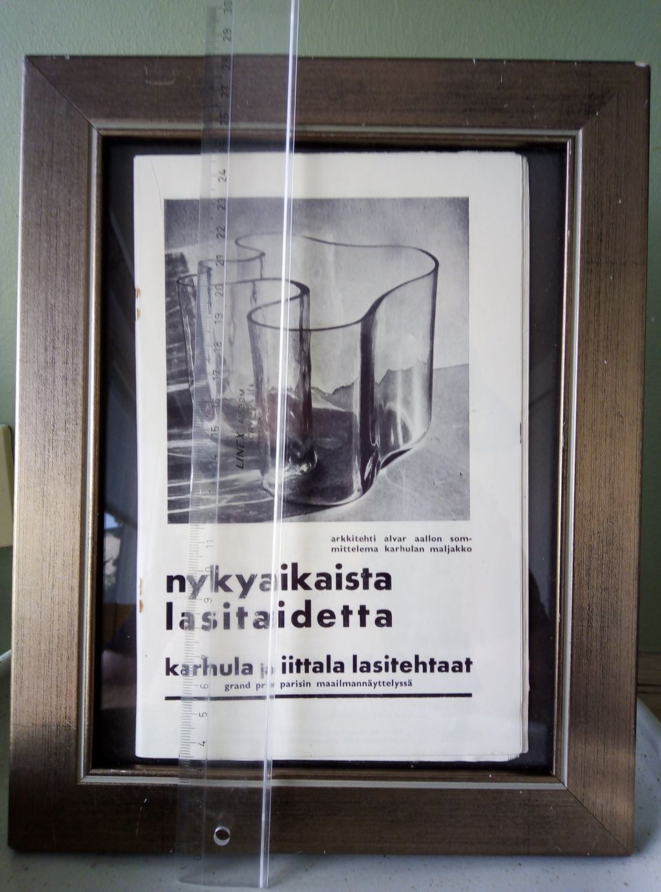 Alvar Aalto 1938 Mainos Alkuperäinen Savoy Maljakko Karhula Iittala Harvinainen