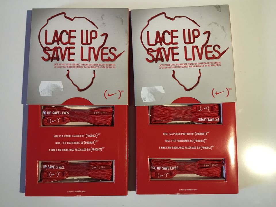 Nike lace up save lives kengännauhat punaiset 105 cm