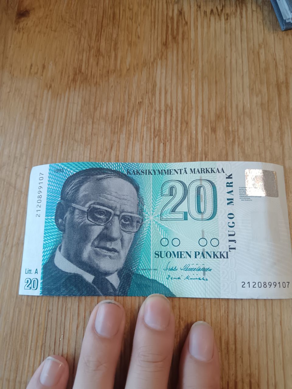 20markkaa vuodelta 1993