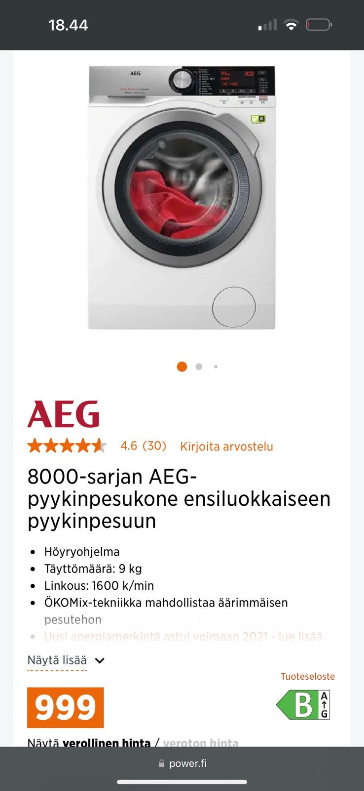 Pyykinpesukone AEG