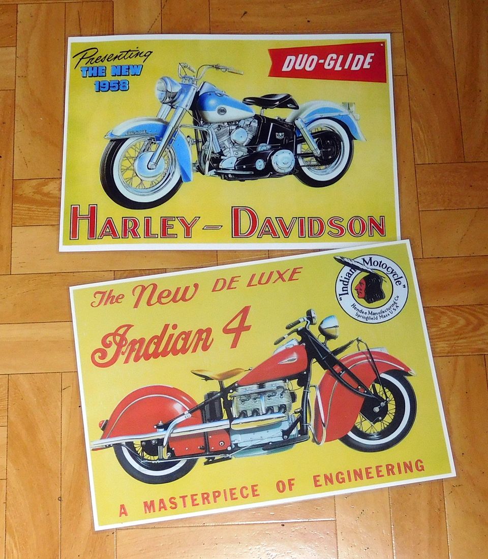 Harley Davidson, Indian, painokuvat A4