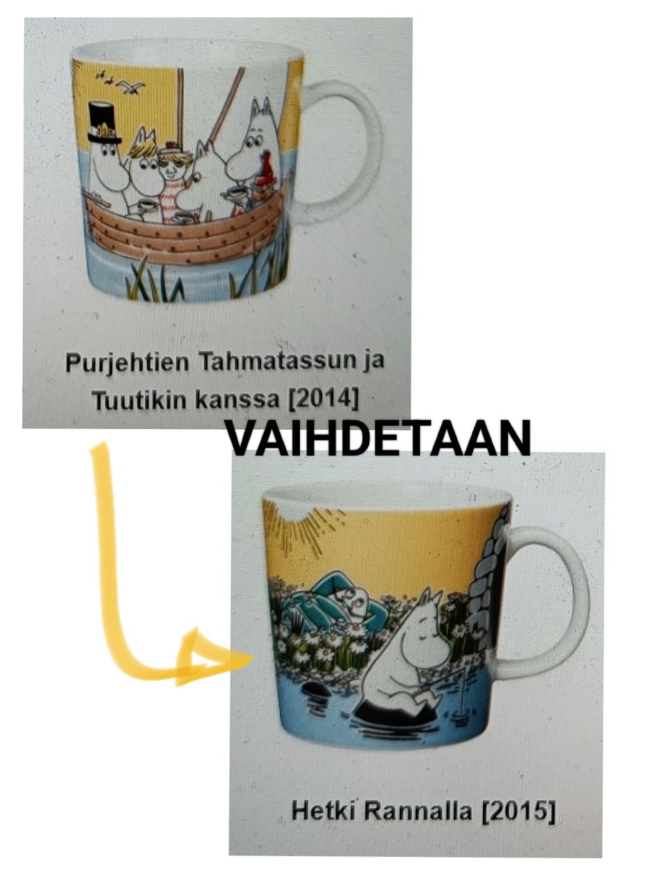 Vaihdetaan 2014 Muumi kesämuki vuoden 2015 kesämukiin