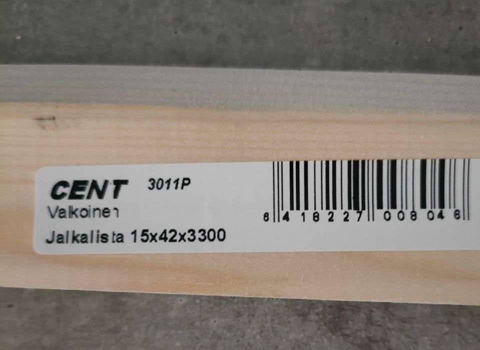 9 kpl CENT jalkalista 15x42x3300mm