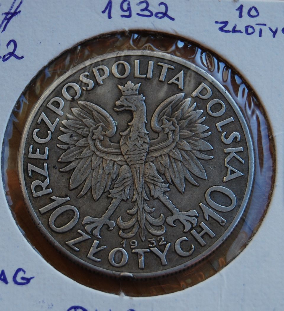 10 Zloty Puola 1932 Hopea Queen Jadwiga