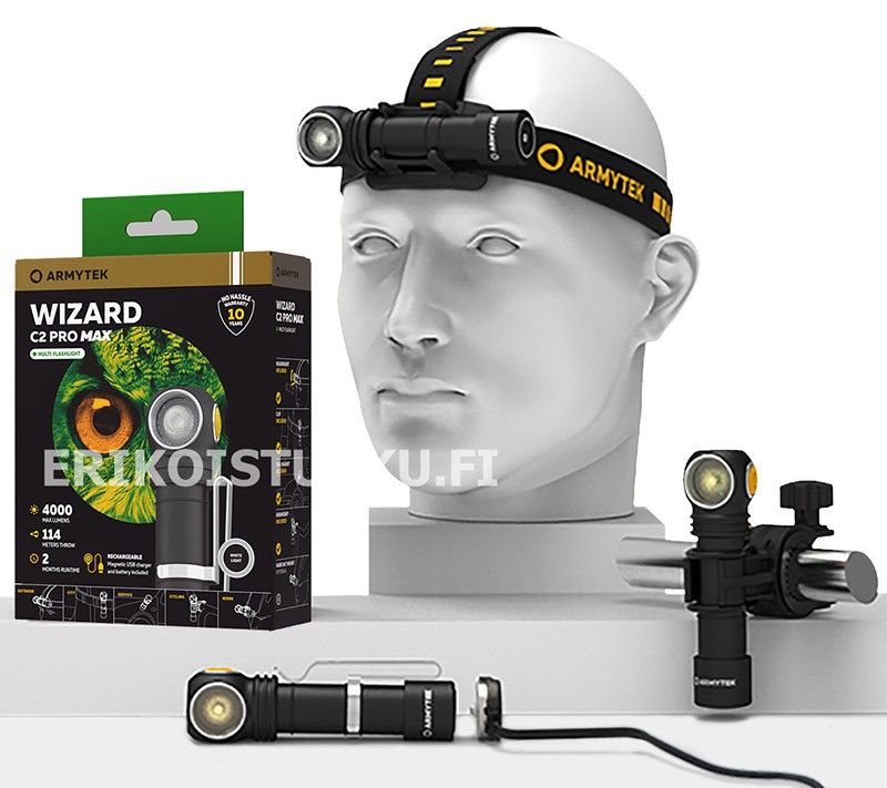 4000lm ARMYTEK Wizard C2 PRO MAX USB-ladattava LED Otsalamppu + LISÄETU