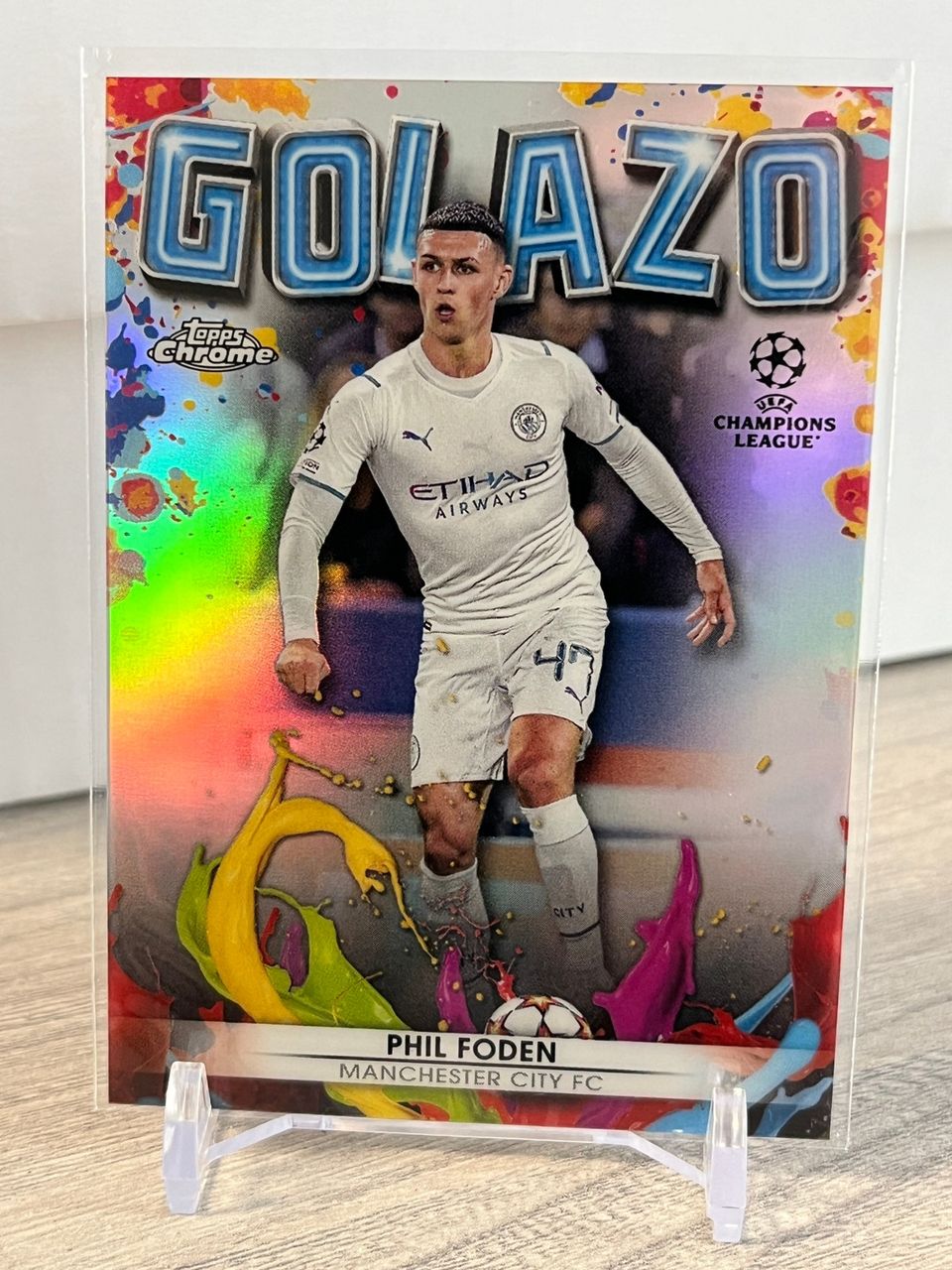 2021-22 Topps Chrome UCL Golazo #G-4 Phil Foden