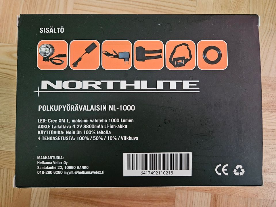 Northlite ladattava polkupyöränvalaisin