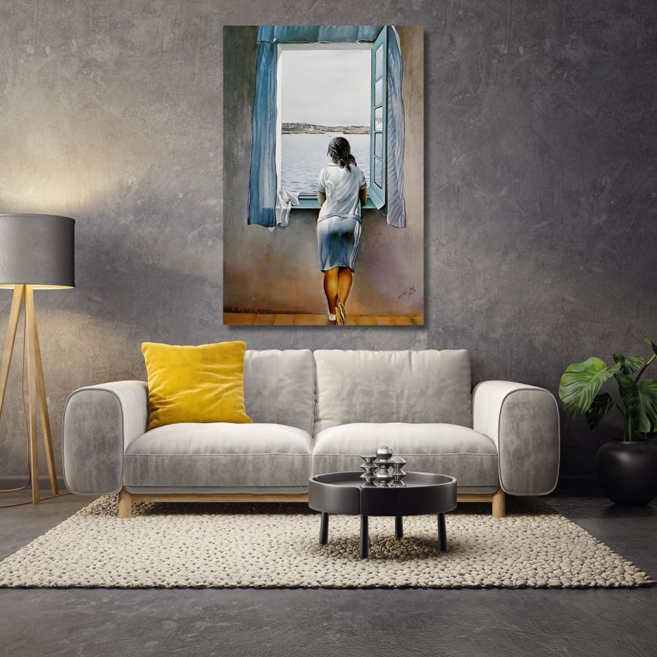 Uusi "Woman at the Window" Canvas Taulu