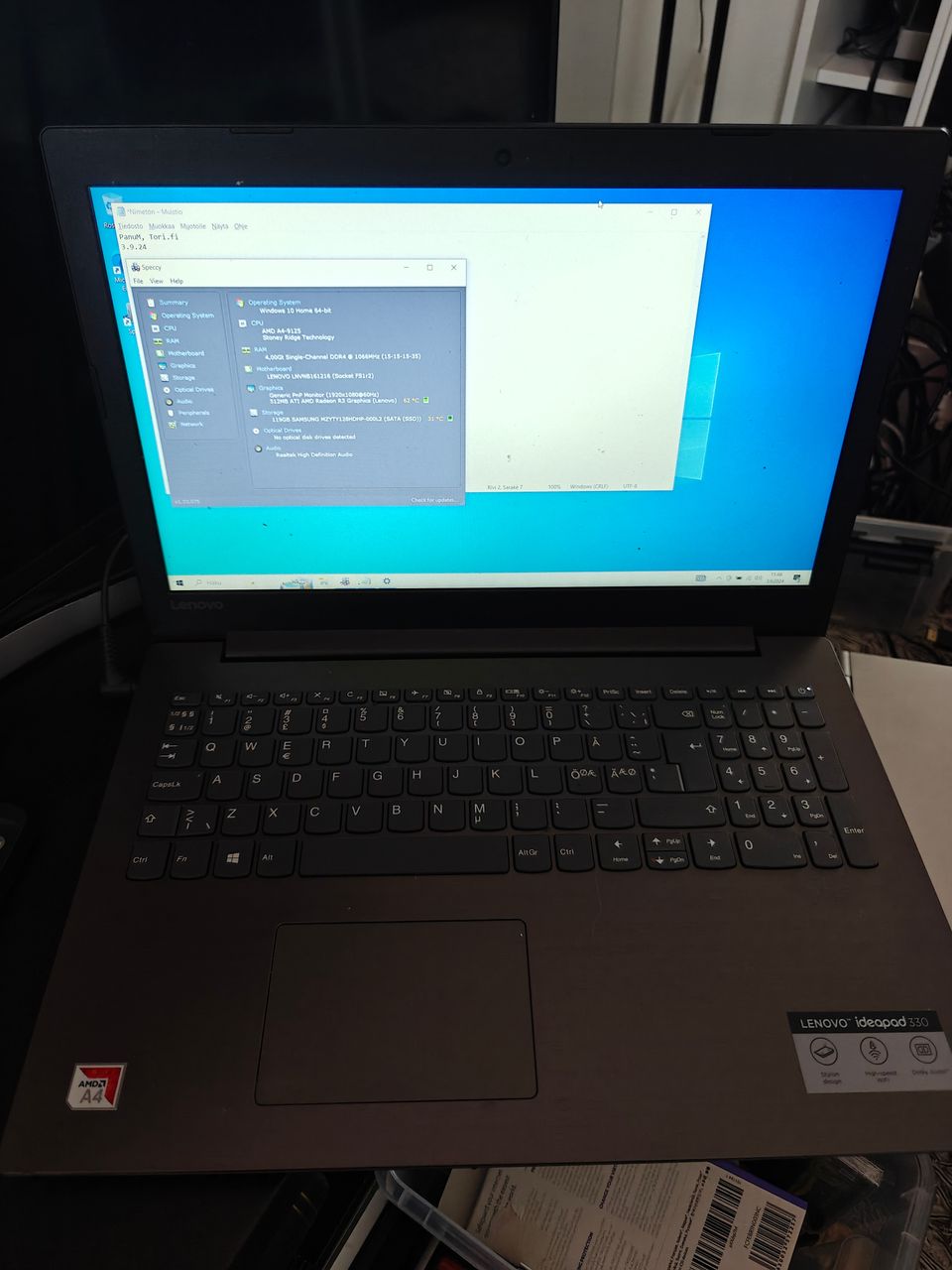 Lenovo IdeaPad 330, kannettava tietokone, win10