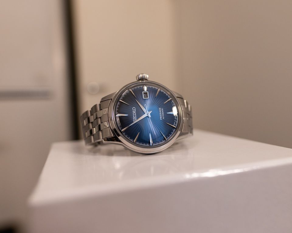 Loistava Seiko Presage Sininen Cocktail Time Automatic