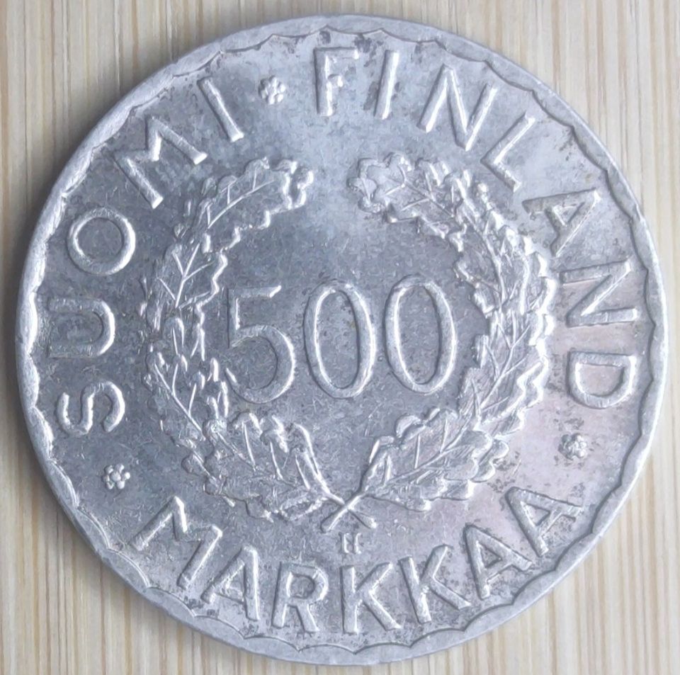 500 markkaa 1952 hopea