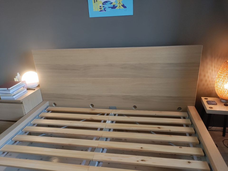 Ikea Malm-sängynrunko ja lipasto