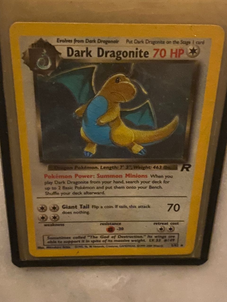 Dark Dragonite Pokemon kortti