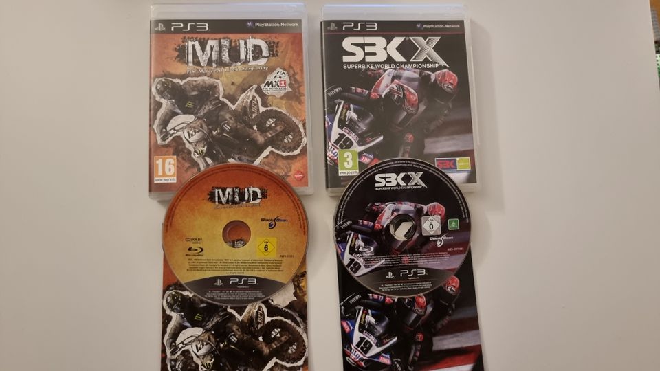 MUD ja SBK X moottoripyörä pelit PS3