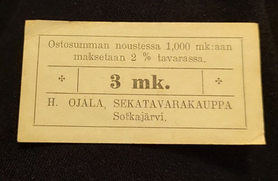 Tilapäinen maksuväline sekatavarakauppaan