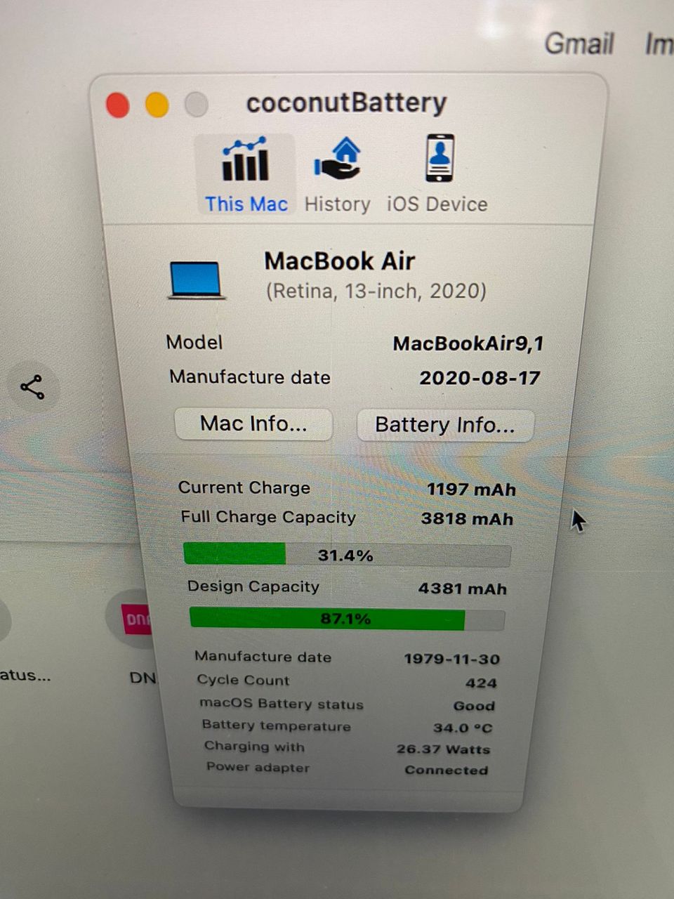 Akku Macbook air 2018-2020