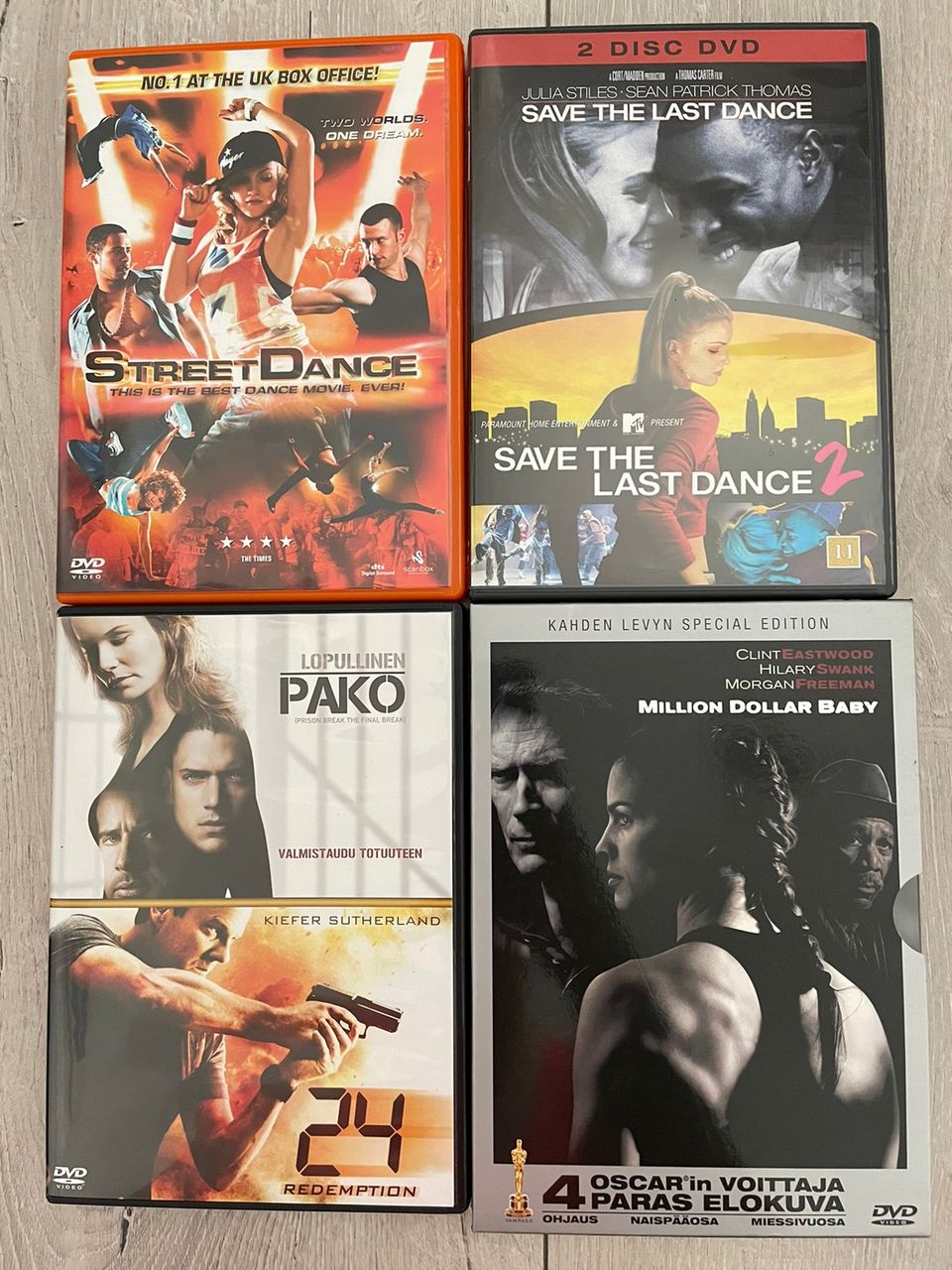 Street dance, million dollar baby, save the last dance, pako, 24 elokuvat