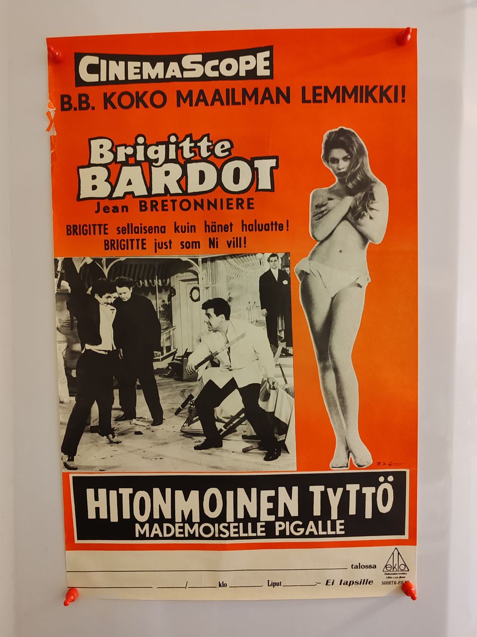 Vintage elokuvajuliste Birgitte Bardot