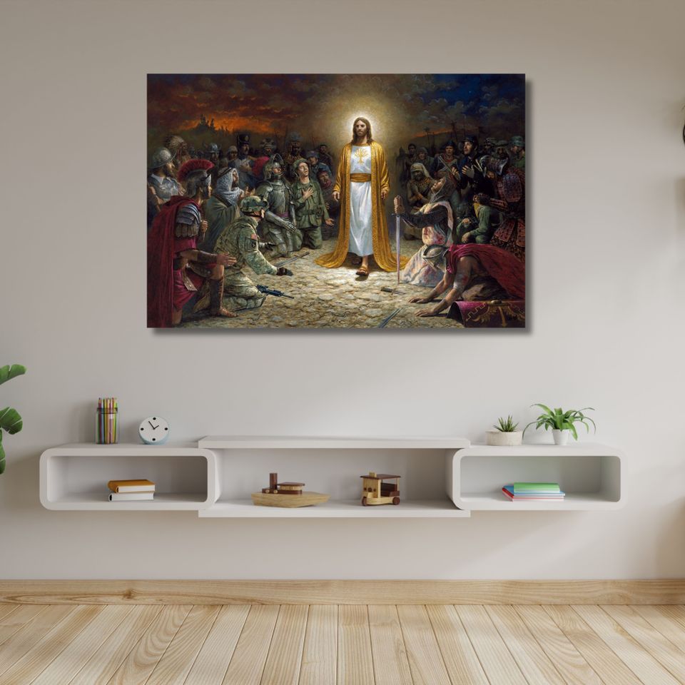 Uusi "Jesus With Soldiers" Canvas Taulu