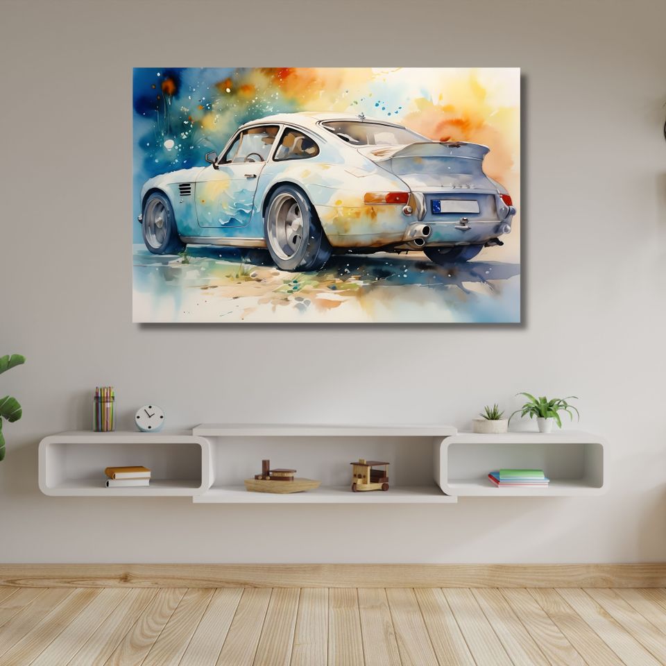 Uusi "Abstract Porsche Neon" Canvas Taulu