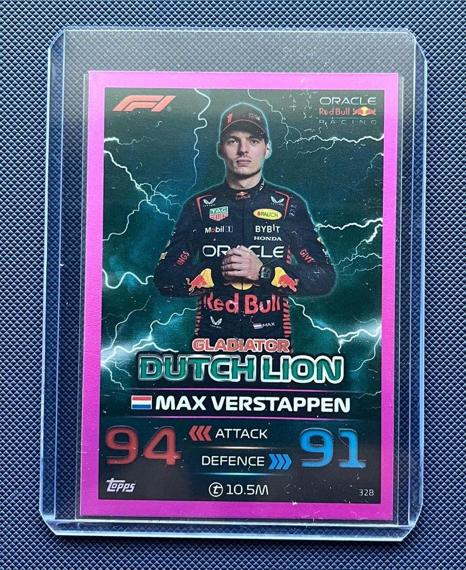 Max Verstappen pinkki Gladiator Turbo Attax 2023