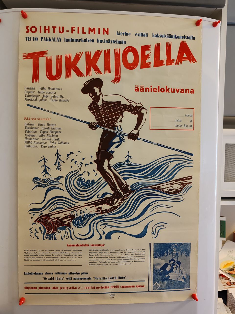 Tukkijoella vintage elokuvajuliste v.1939