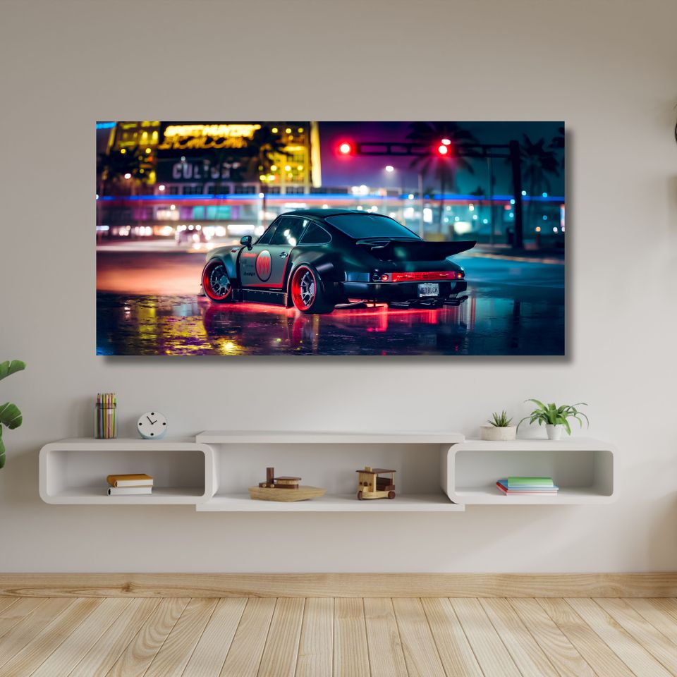 Uusi "Abstract Porsche 911" Canvas Taulu