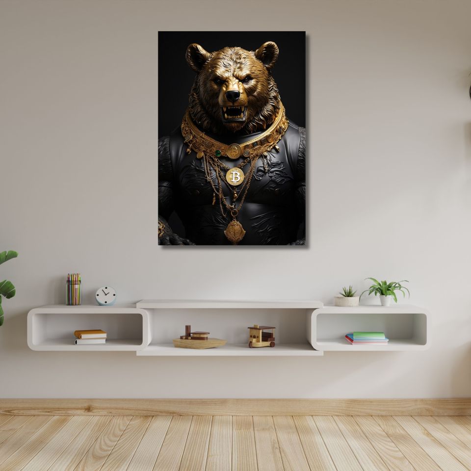 Uusi "Gold Bear" Canvas Taulu