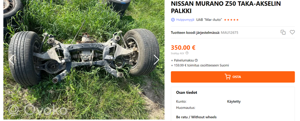 Ostetaan Nissan Murano taka-apurunko