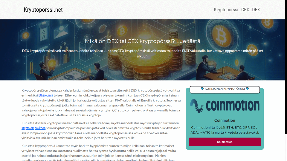 Kryptoporssi.net + Sivusto