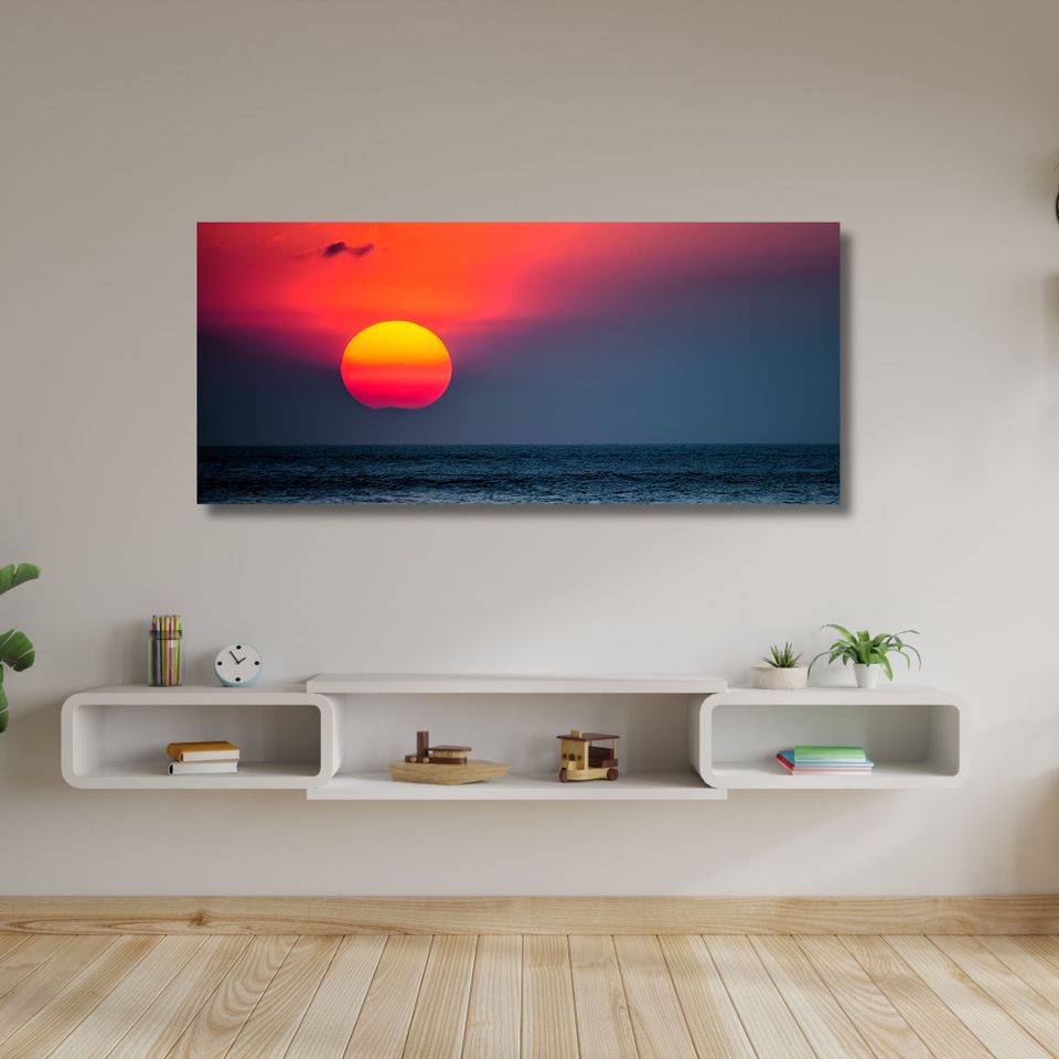 Uusi "Sunset Over the Sea" Canvas Taulu