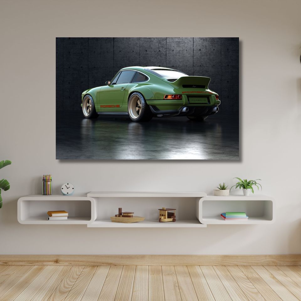 Uusi "Green Porsche 911" Canvas Taulu