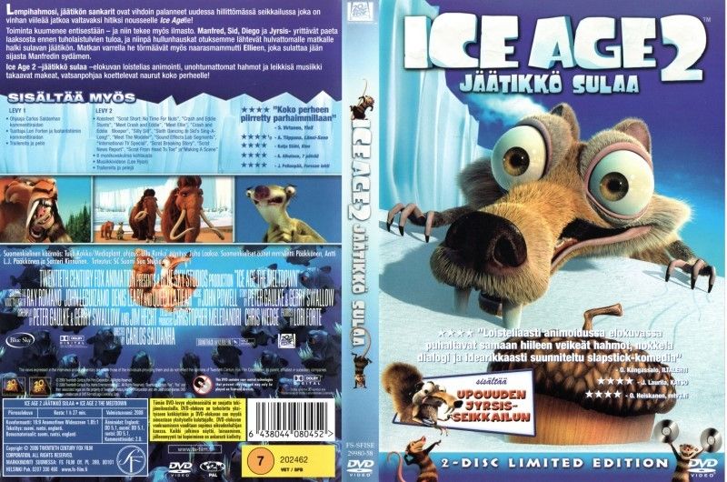 DVD 2 disc  ICE AGE 2 Jäätikkö sulaa