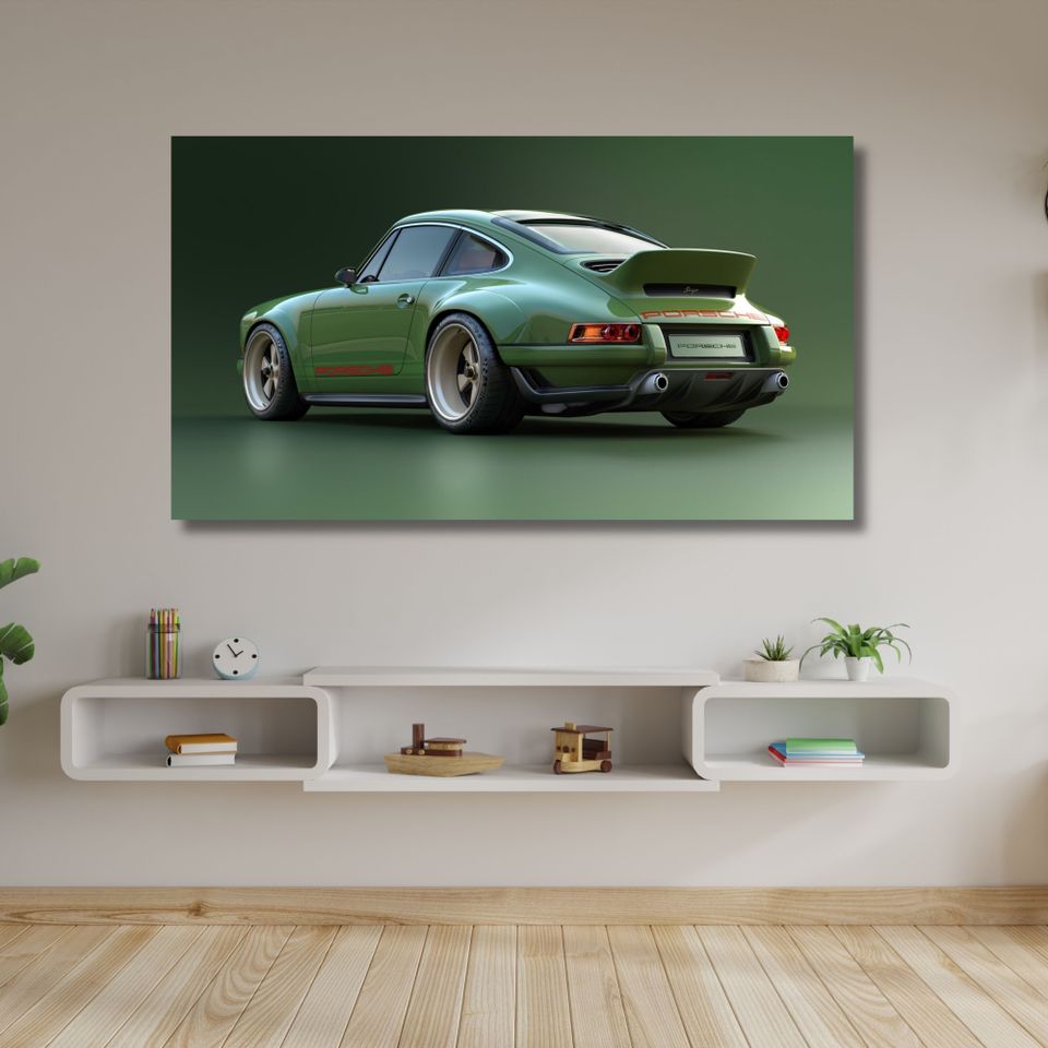 Uusi "Green Porsche 911" Canvas Taulu