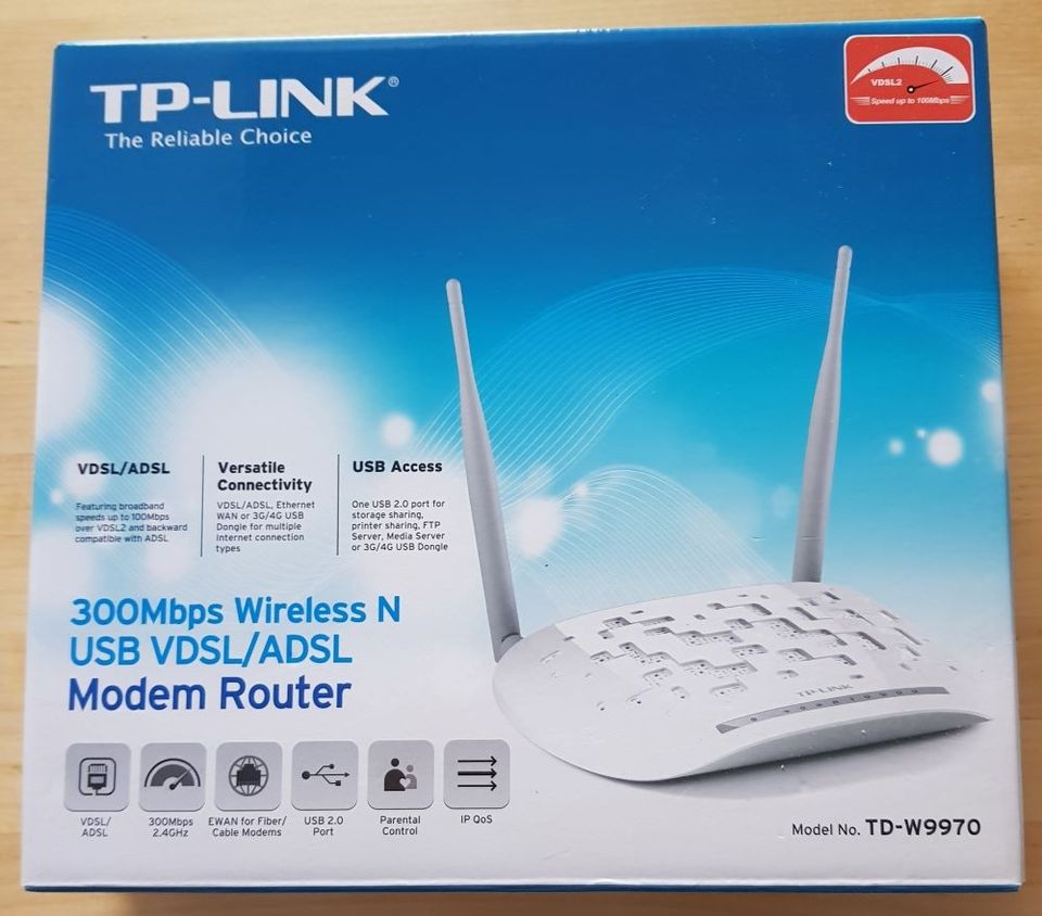 Myydään lähes uusi TP-LINK TD-W9970 ADSL2+/VDSL -modeemi