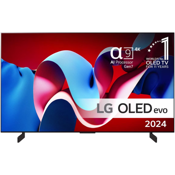 LG 42" 4K OLED evo Smart TV (2024), Musta