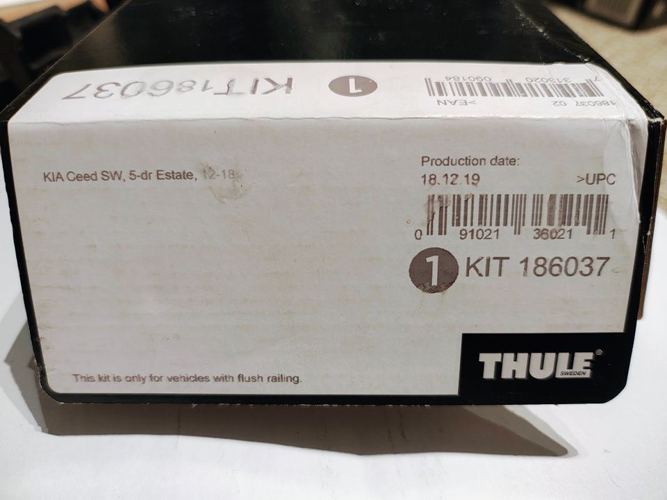 Thule kit 186037: kattokaideadapteri  Kia Ceed 12-18