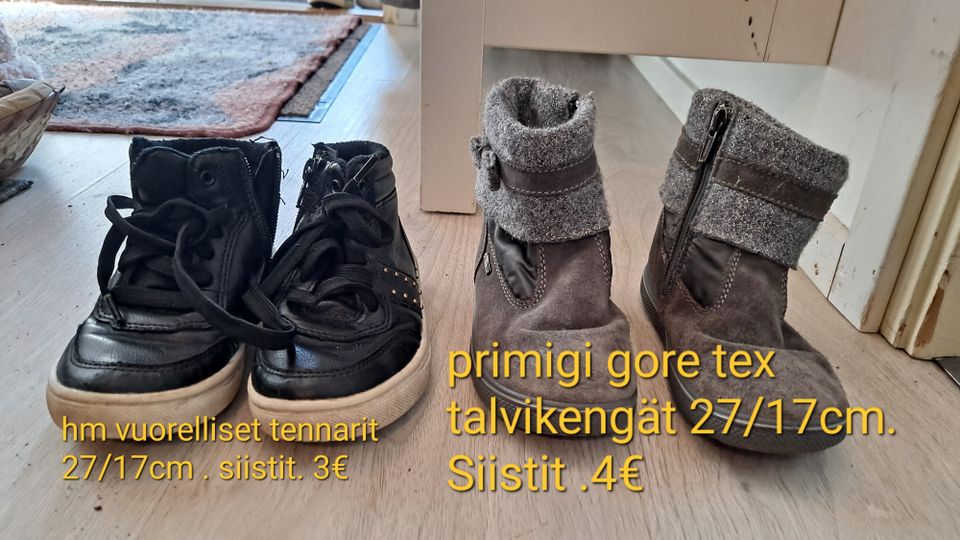 Primigi talvikengät 27 ja hm tennarit