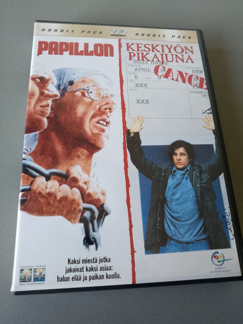 Harvinainen EGMONT DVD julkaisu Papillon/Keskiyön pikajuna