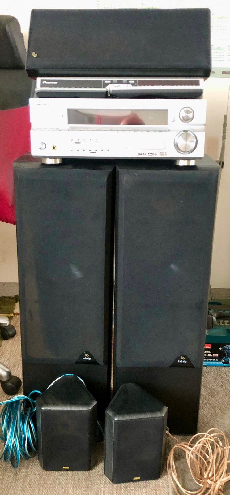 Pioneer CD/DVD soitin + 5kpl laatukaiutinsarja