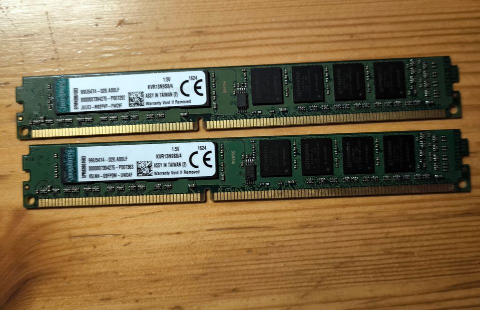 8GB (2x4GB) DDR3 1333 MHz Kingston low-profile