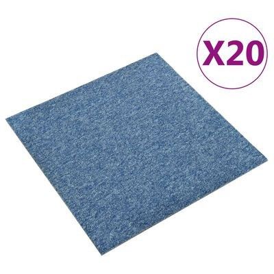 VidaXL Tekstiililaatta 20 kpl 5 m² 50x50 cm sininen